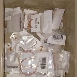 Gold Hoop Earrings Mix - Stainless Steel & Gold Tones